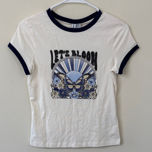 New & Other Stories Cap-Sleeve T-Shirt White Print Small - Picture 4 of 9